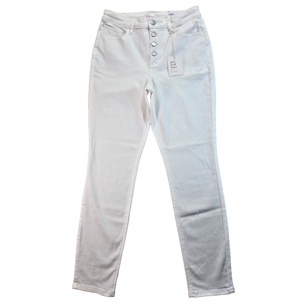 LC Lauren Conrad Womens High Rise Skinny Slim Hip Size 12 NWT White